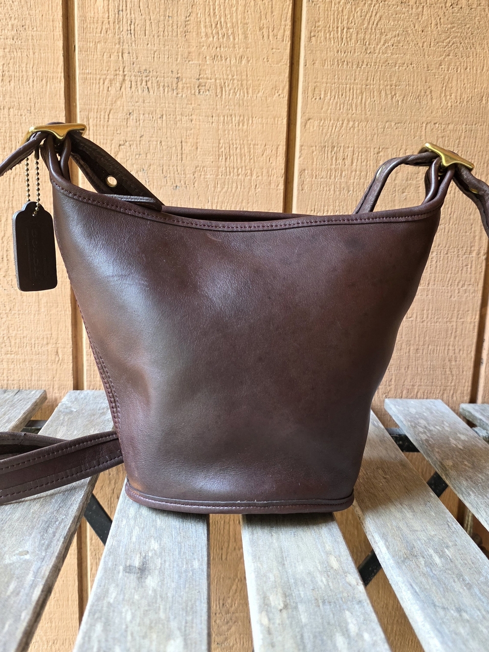 Legacy Vintage 90s 9019 Coach Brown Maggie Duffle Bucket Bag